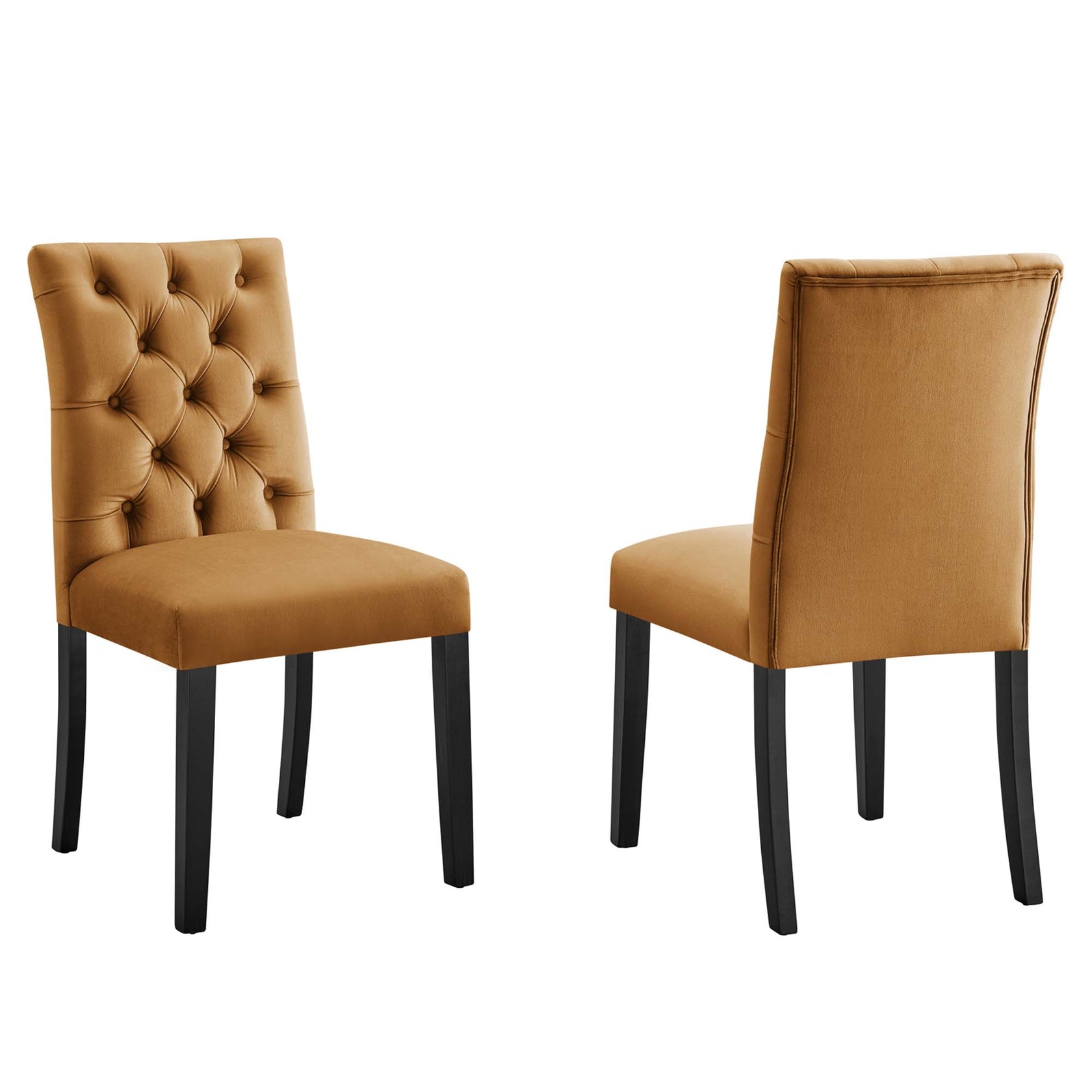 Nuovo Tufted Velvet Dining Chairs - Cognac Denmark Home
