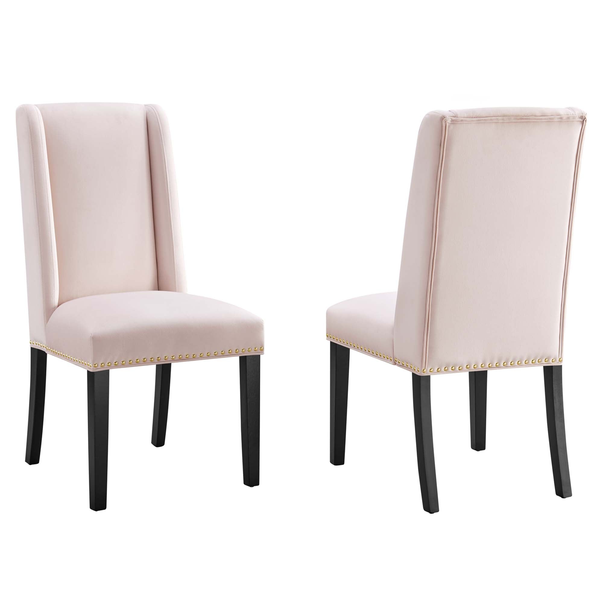 Mythos Velvet Dining Chair Set - Pink Denmark Home