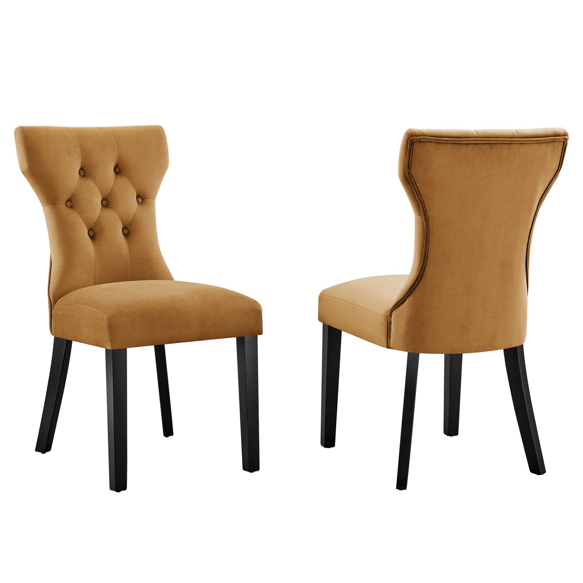 Luxe Performance Velvet Dining Chair Set - Cognac Denmark Home