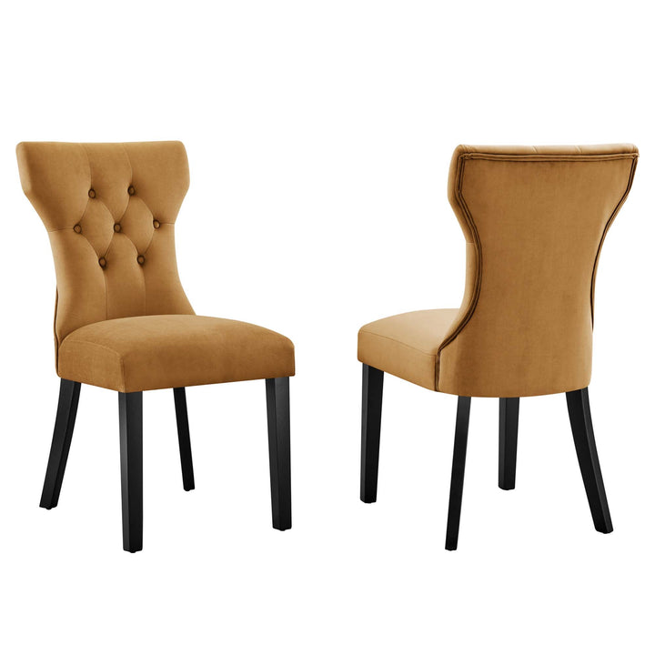 Luxe Performance Velvet Dining Chair Set - Cognac Denmark Home