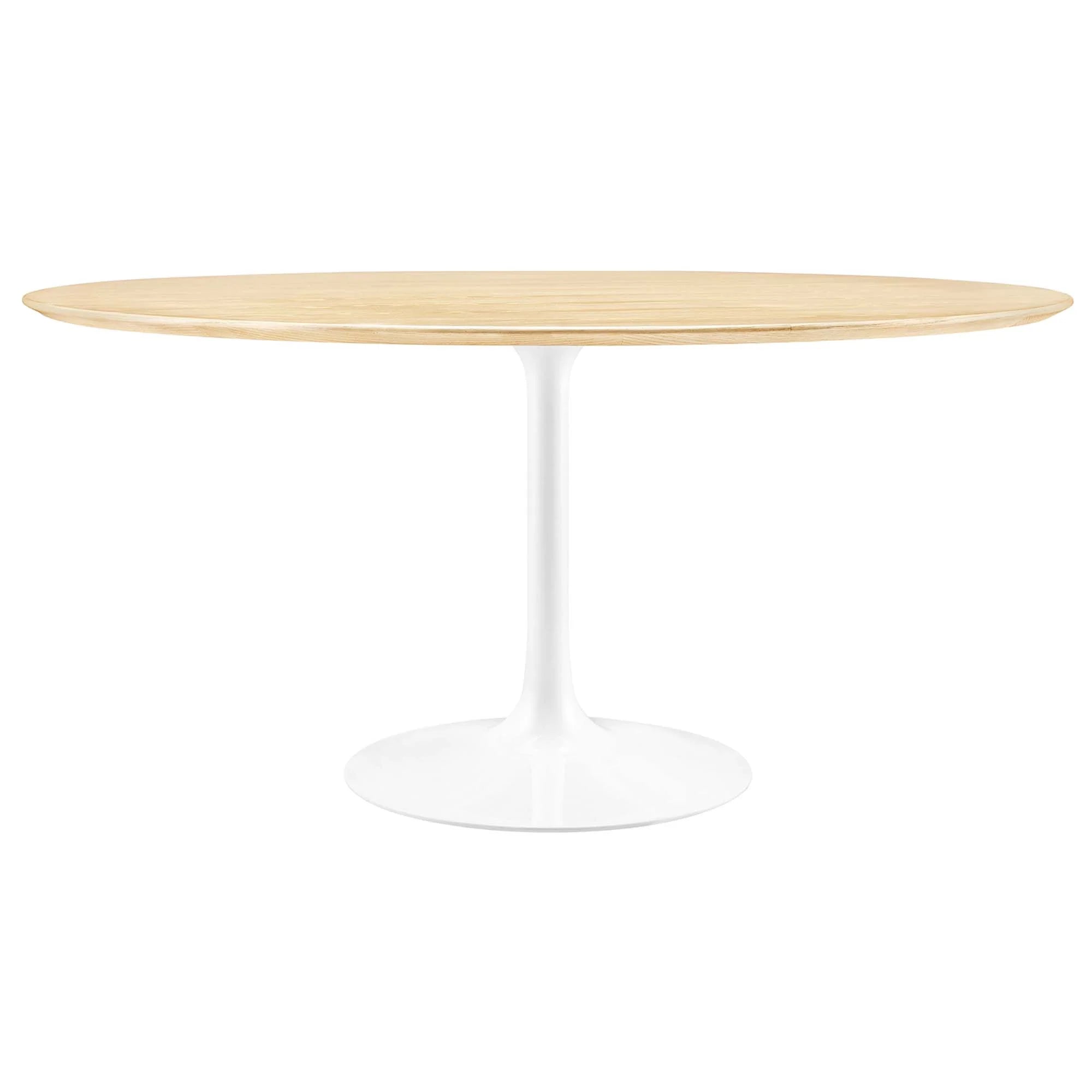 Nuvora 60" Round Wood Dining Table - White Natural Denmark Home