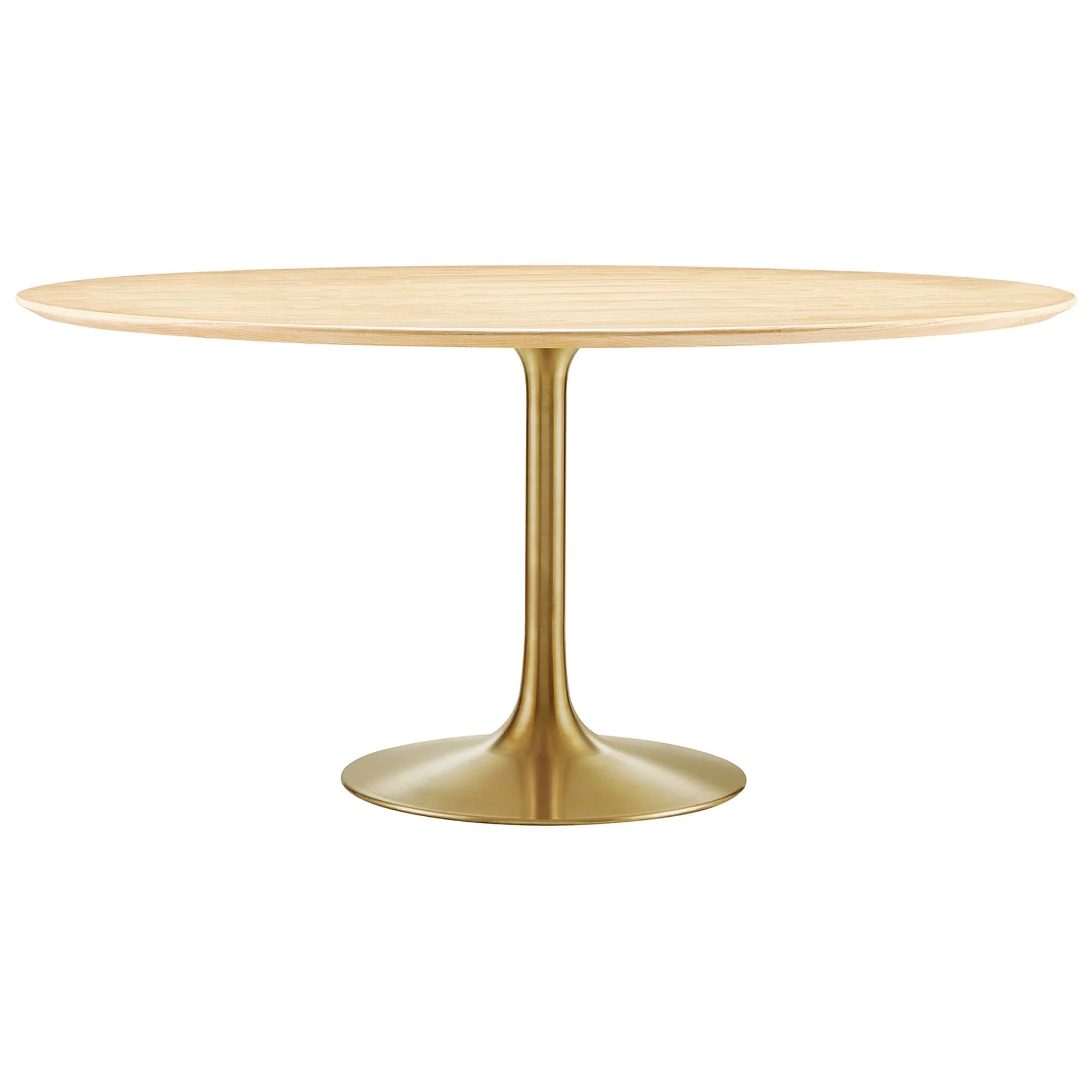 Nuvora 60" Round Wood Dining Table - Gold Natural Denmark Home
