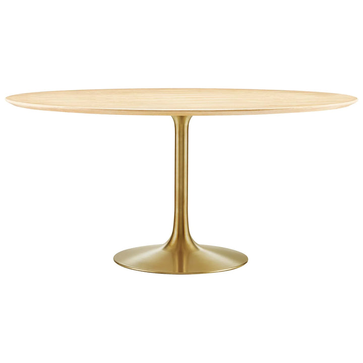 Nuvora 60" Round Wood Dining Table - Gold Natural Denmark Home