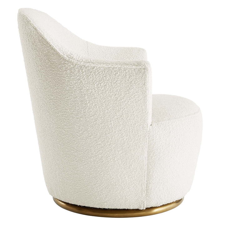 Velmira Swivel Accent Chair-White Denmark Home