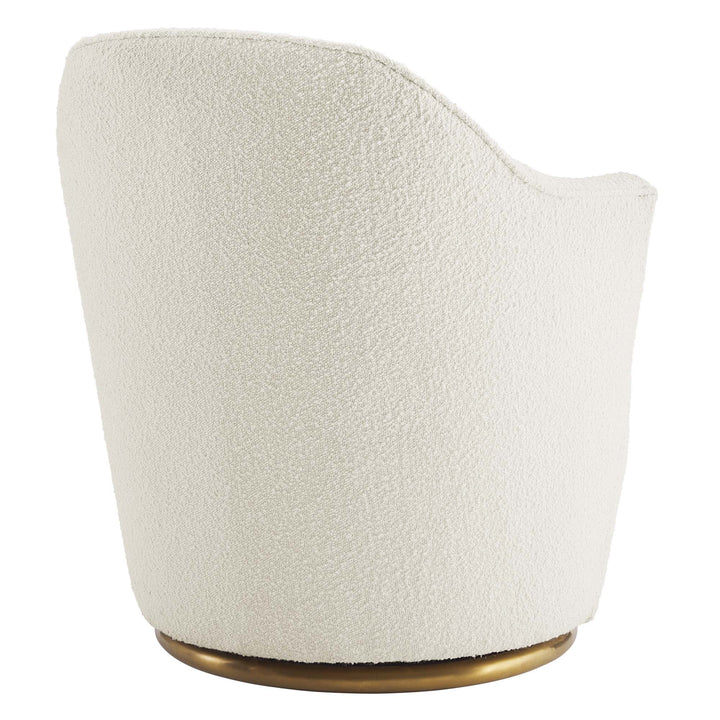 Velmira Swivel Accent Chair-White Denmark Home