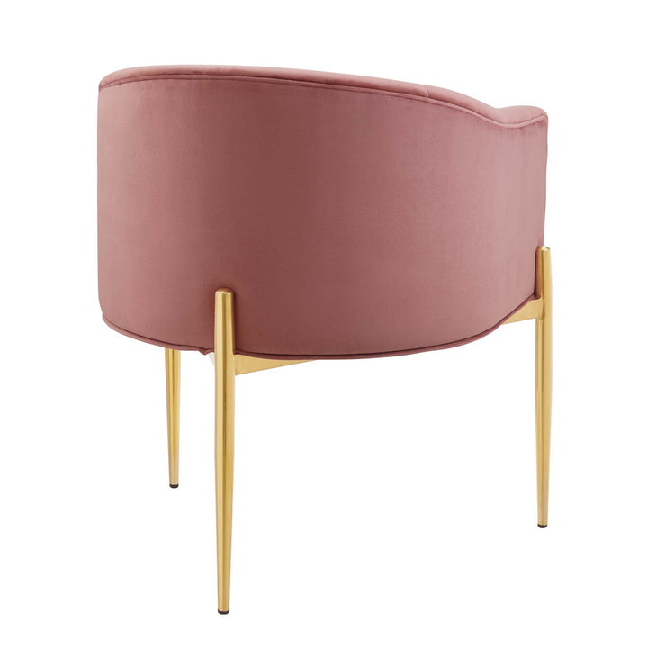 Sprig Velvet Tufted Accent Chair Set of 2 – Dusty Rose Denmark Home