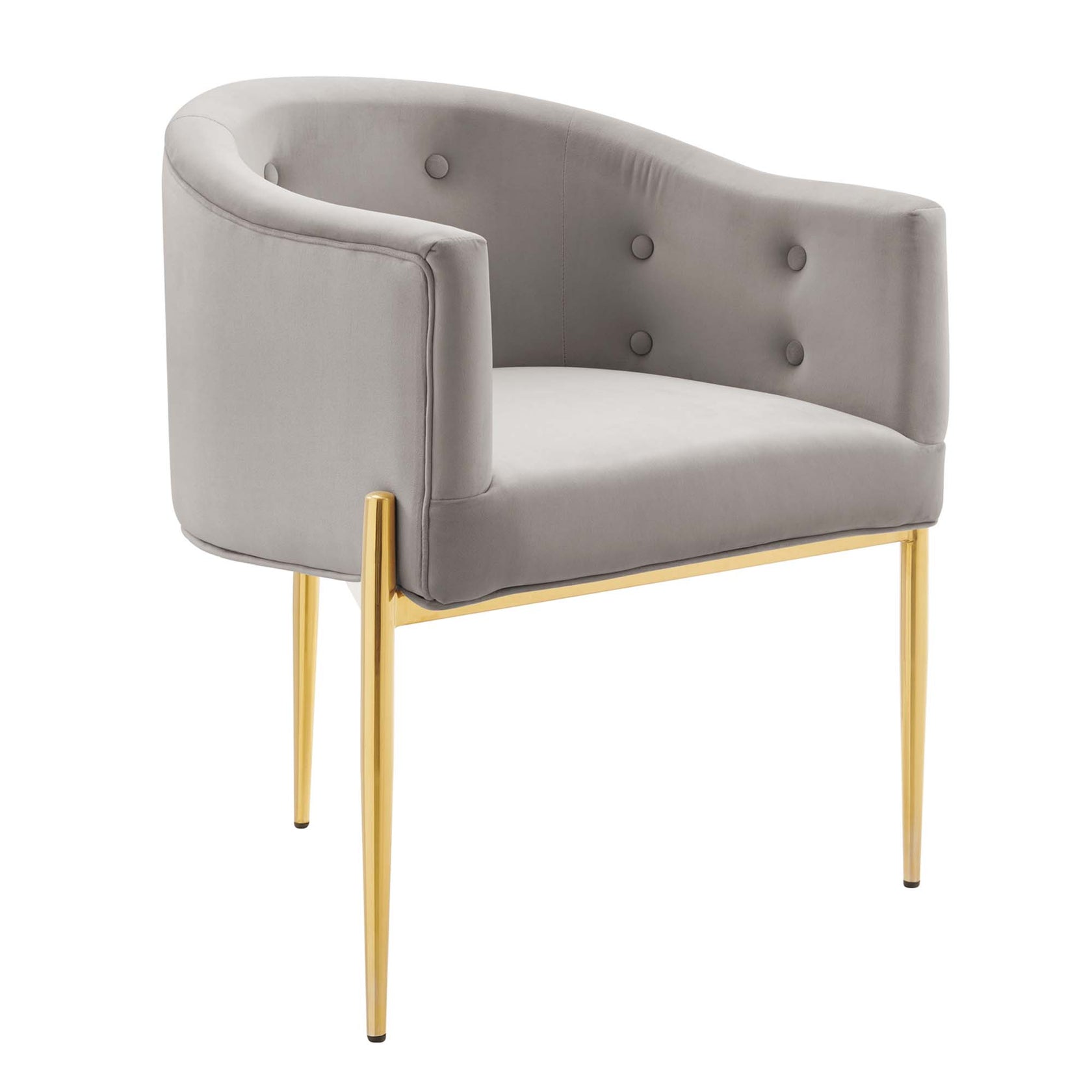 Sprig Velvet Tufted Accent Chair Set of 2 – Light Grey Denmark Home