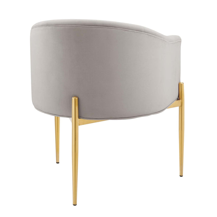 Sprig Velvet Tufted Accent Chair Set of 2 – Light Grey Denmark Home