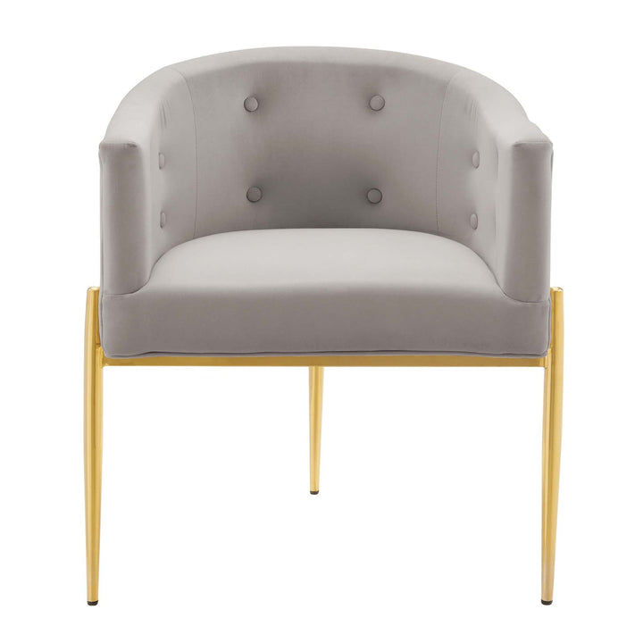 Sprig Velvet Tufted Accent Chair Set of 2 – Light Grey Denmark Home