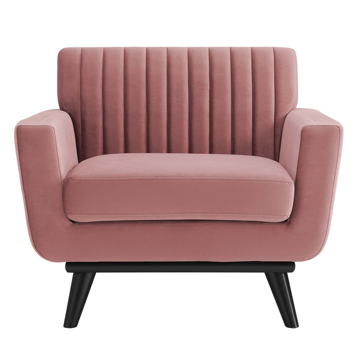 Koti Channel Tufted Velvet Armchair – Dusty Rose Denmark Home