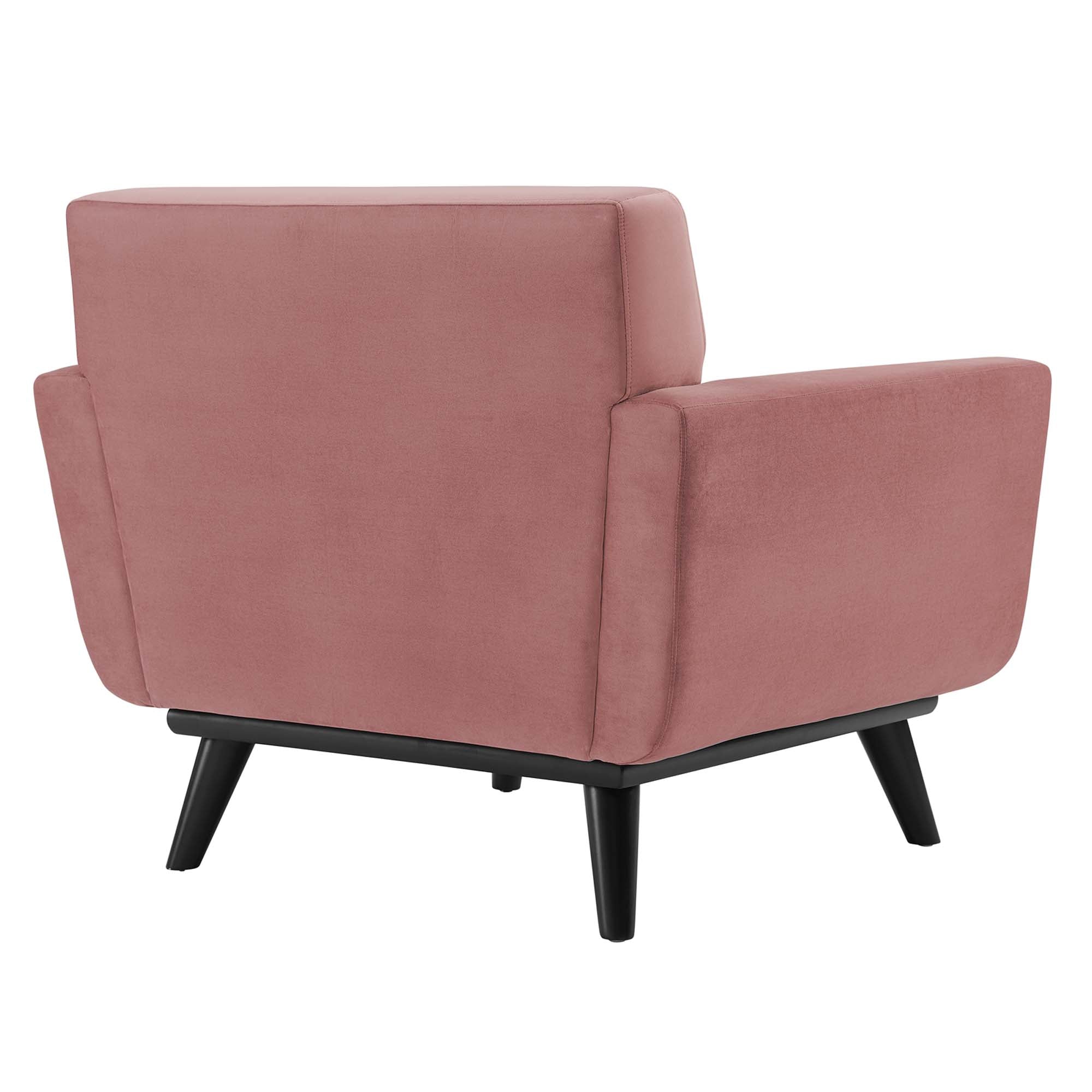 Koti Channel Tufted Velvet Armchair – Dusty Rose Denmark Home
