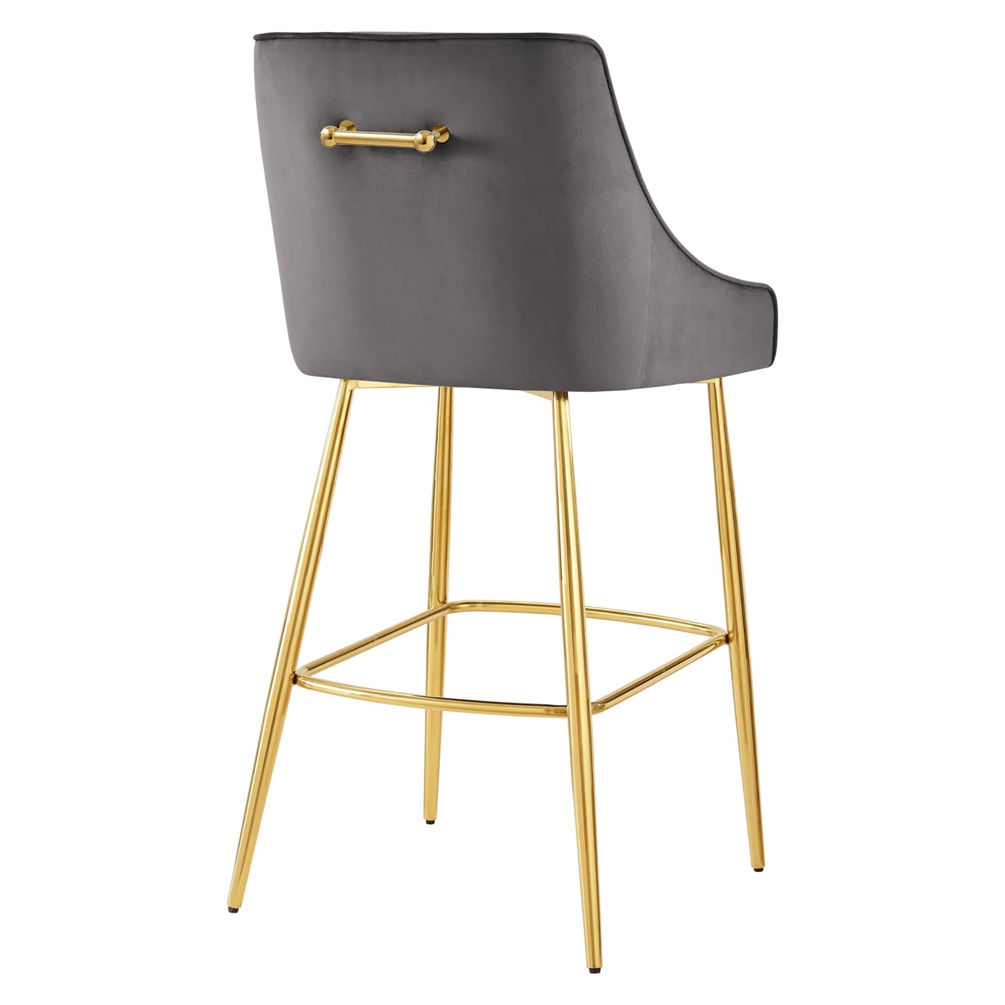 Swoop Performance Velvet Bar Stool - Gray Denmark Home