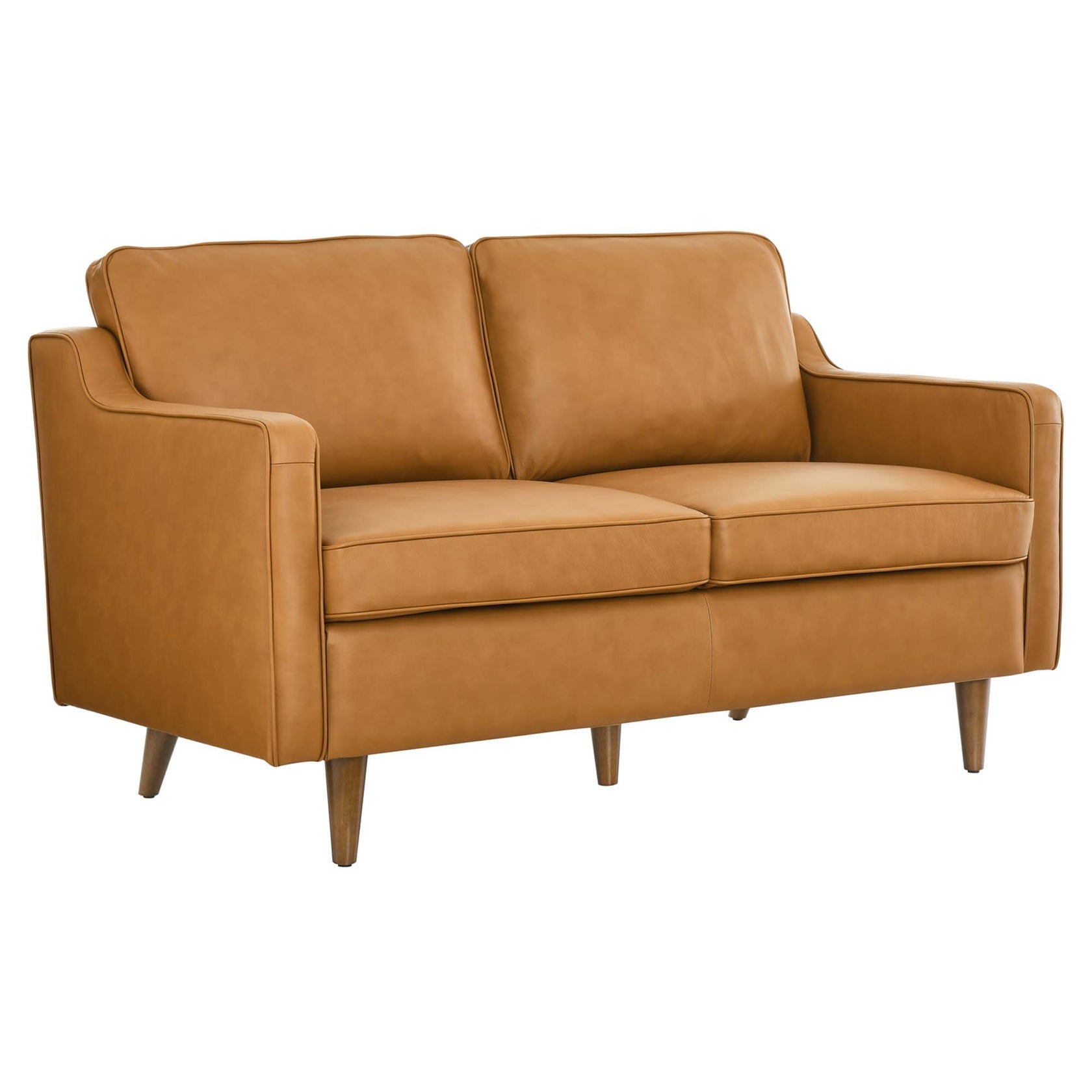 Krix Genuine Leather Loveseat - Tan