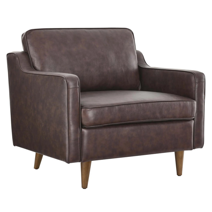 Krix Genuine Leather Accent Armchair- Brown Denmark Home