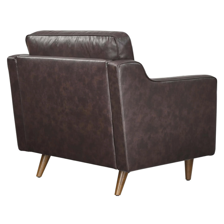 Krix Genuine Leather Accent Armchair- Brown Denmark Home