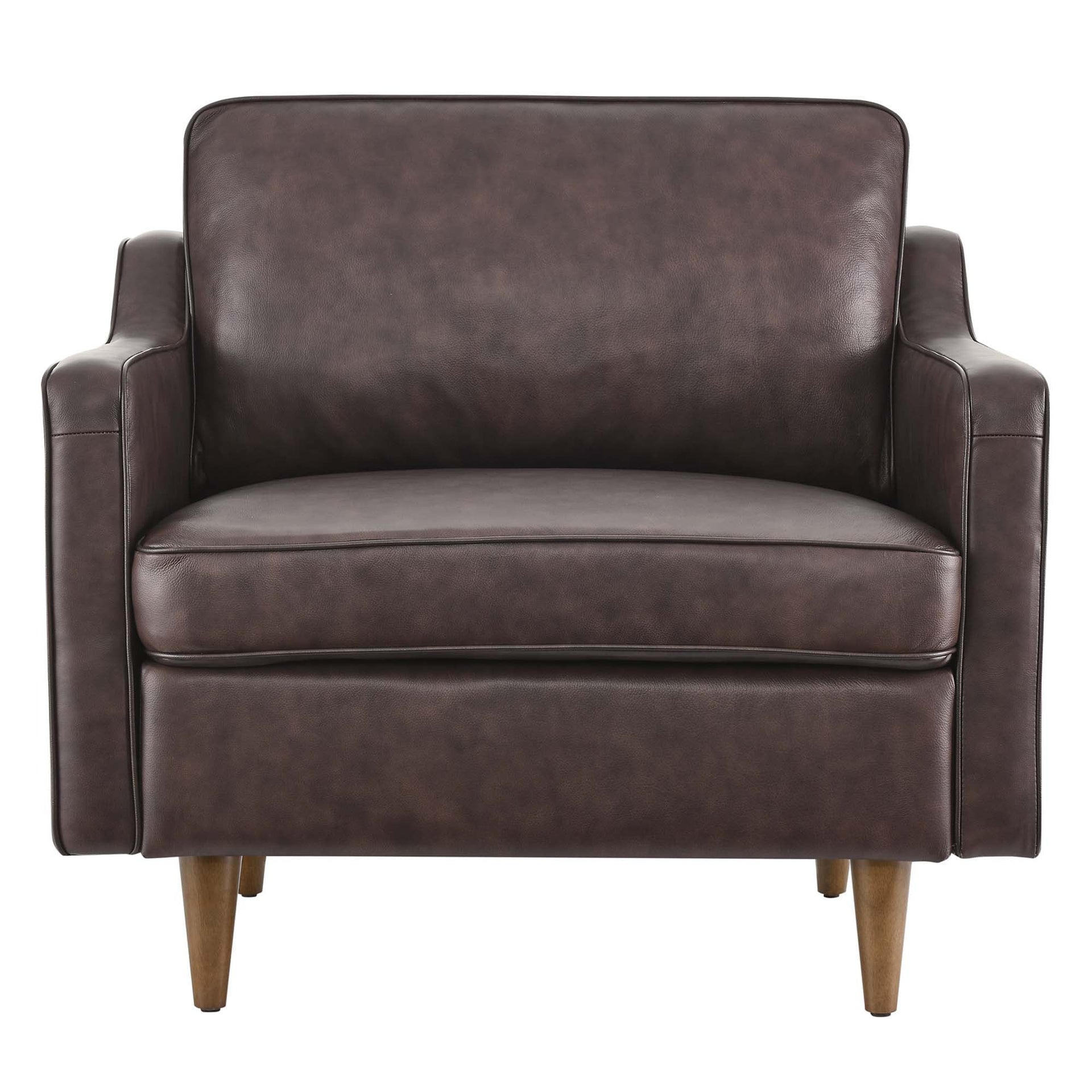 Krix Genuine Leather Accent Armchair- Brown Denmark Home