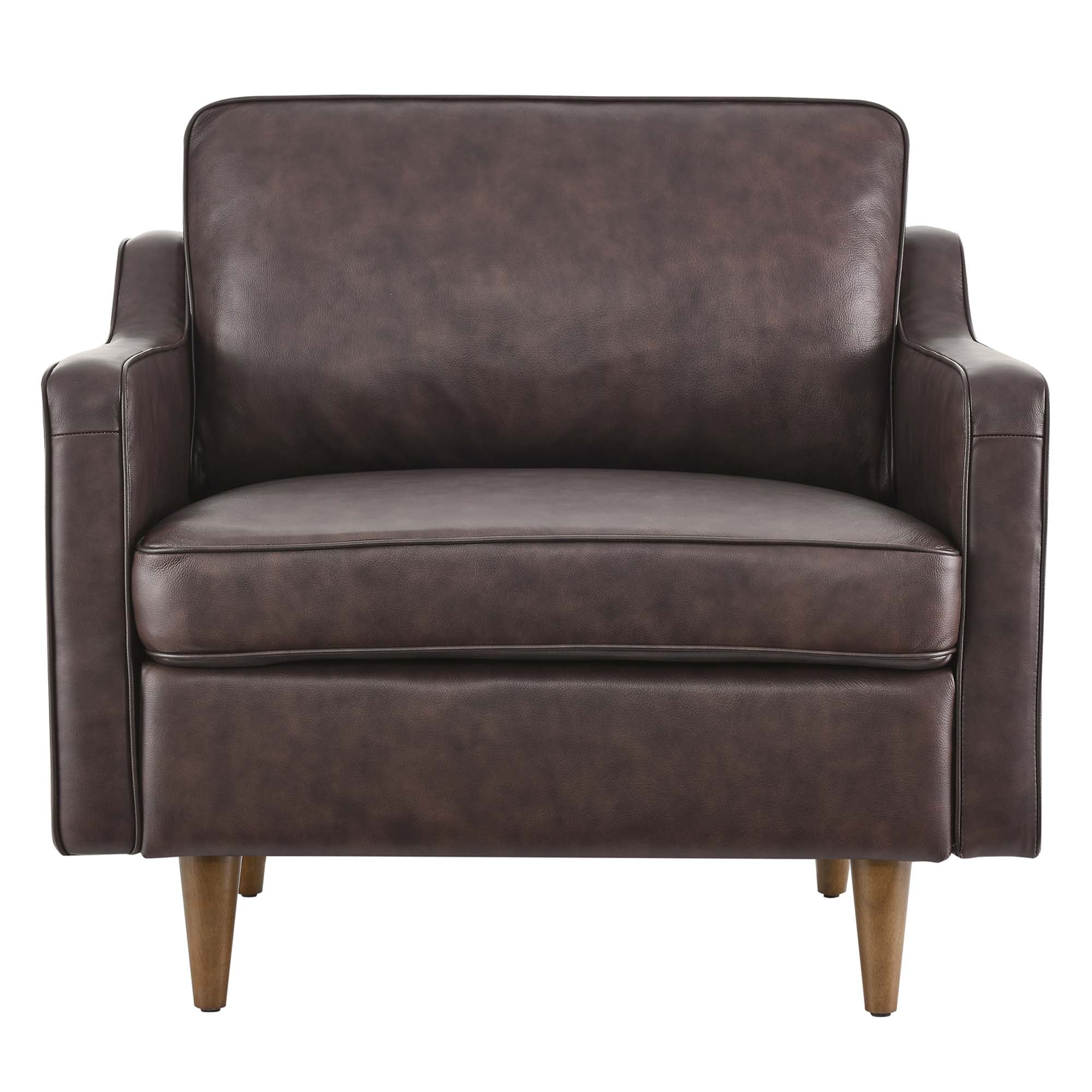 Krix Genuine Leather Accent Armchair- Brown Denmark Home