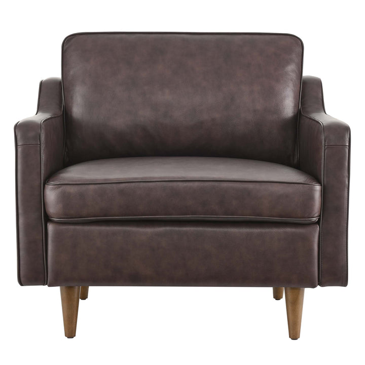 Krix Genuine Leather Accent Armchair- Brown Denmark Home