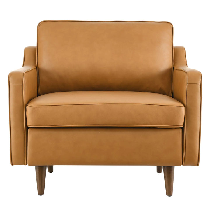 Krix Genuine Leather Accent Armchair-Tan Denmark Home