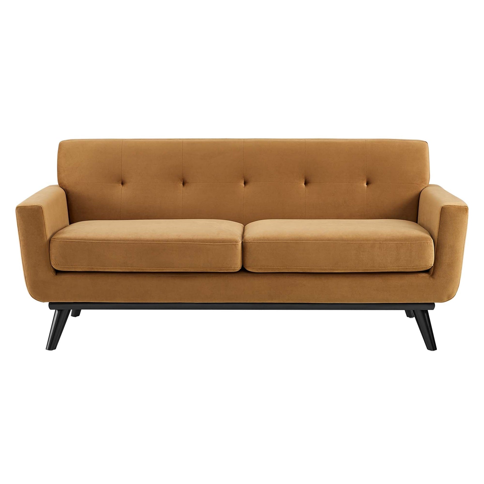 Koti Performance Velvet Loveseat – Cognac