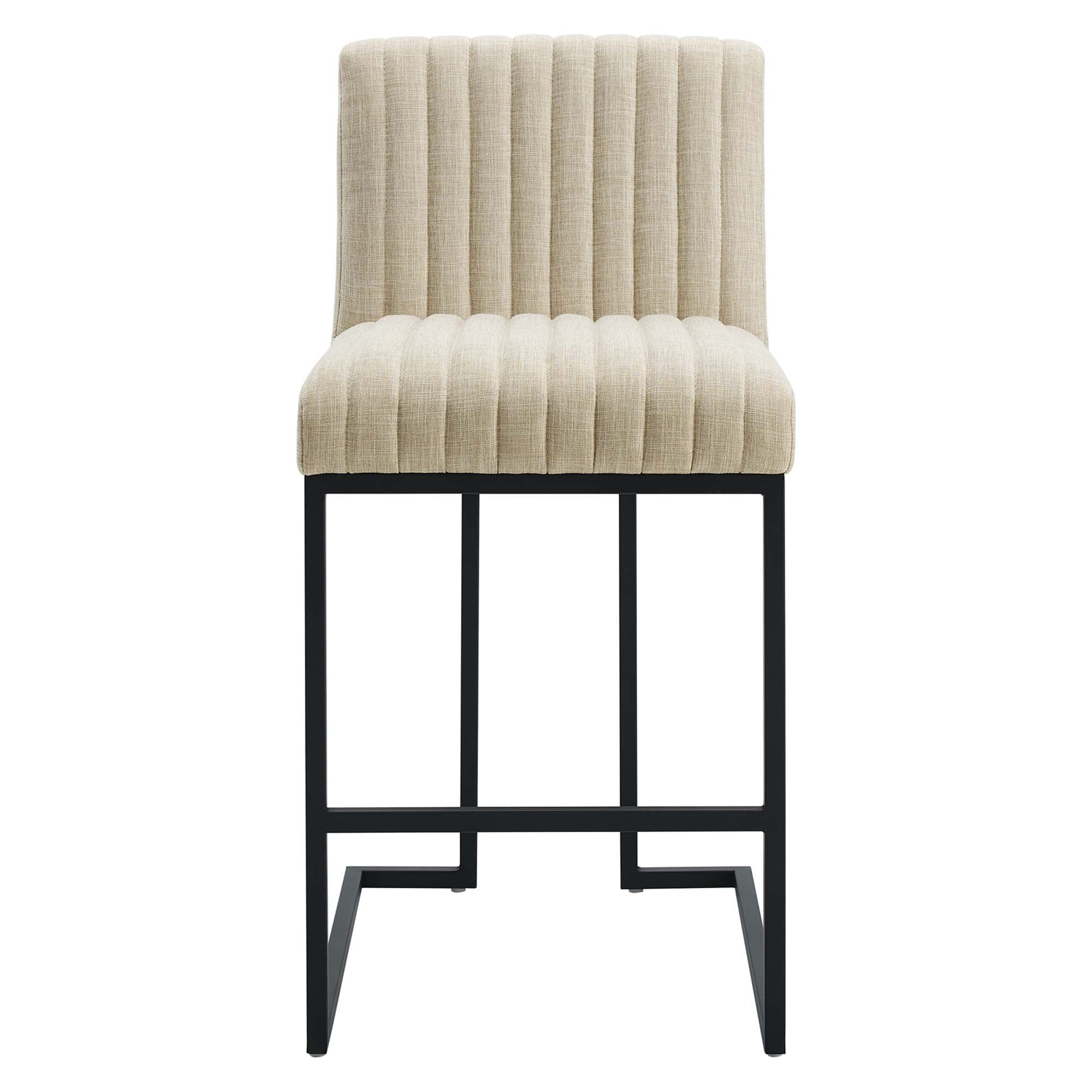 Hush Tufted Fabric Counter Stools Set of 2 - Beige Denmark Home