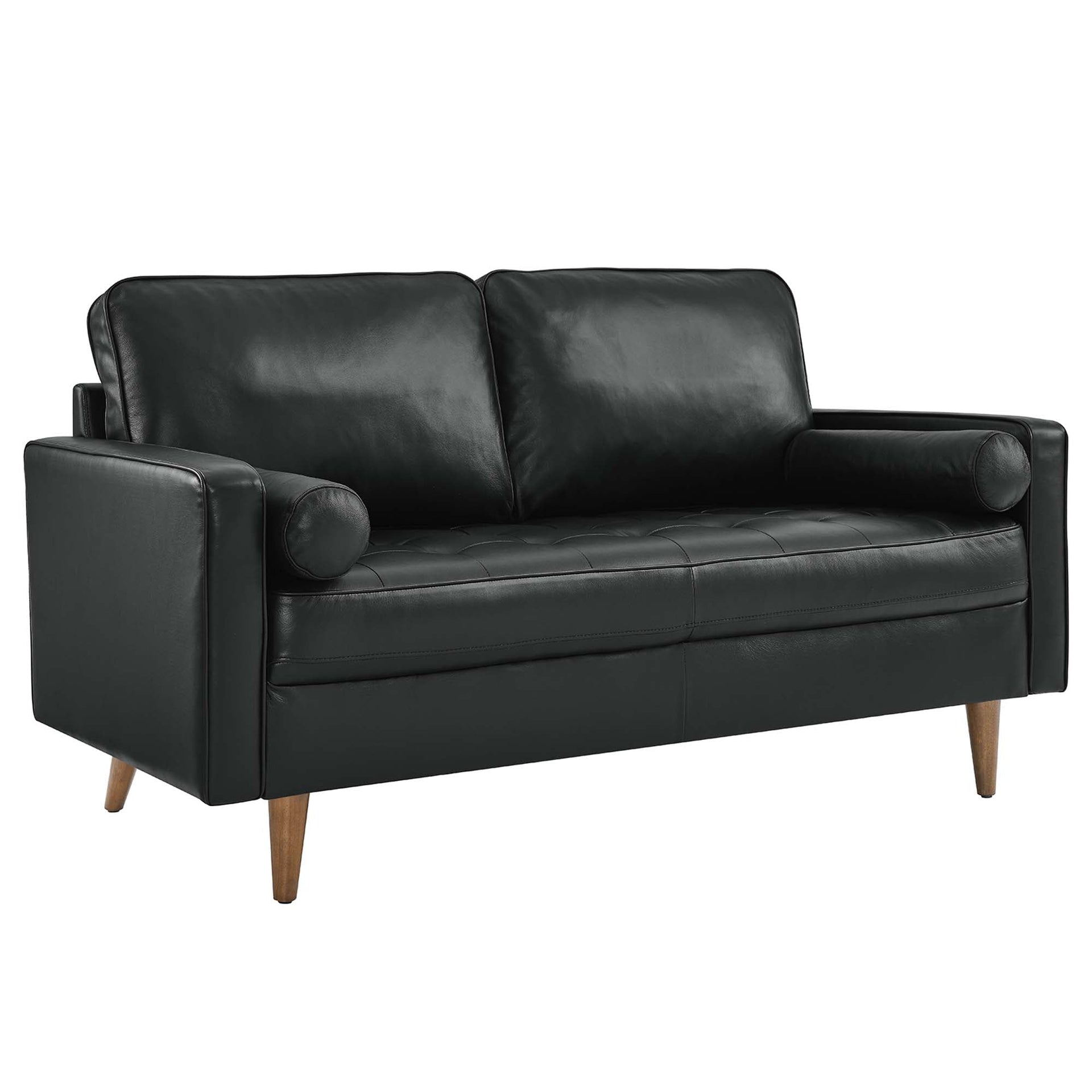 Eldvar Leather Loveseat - Black