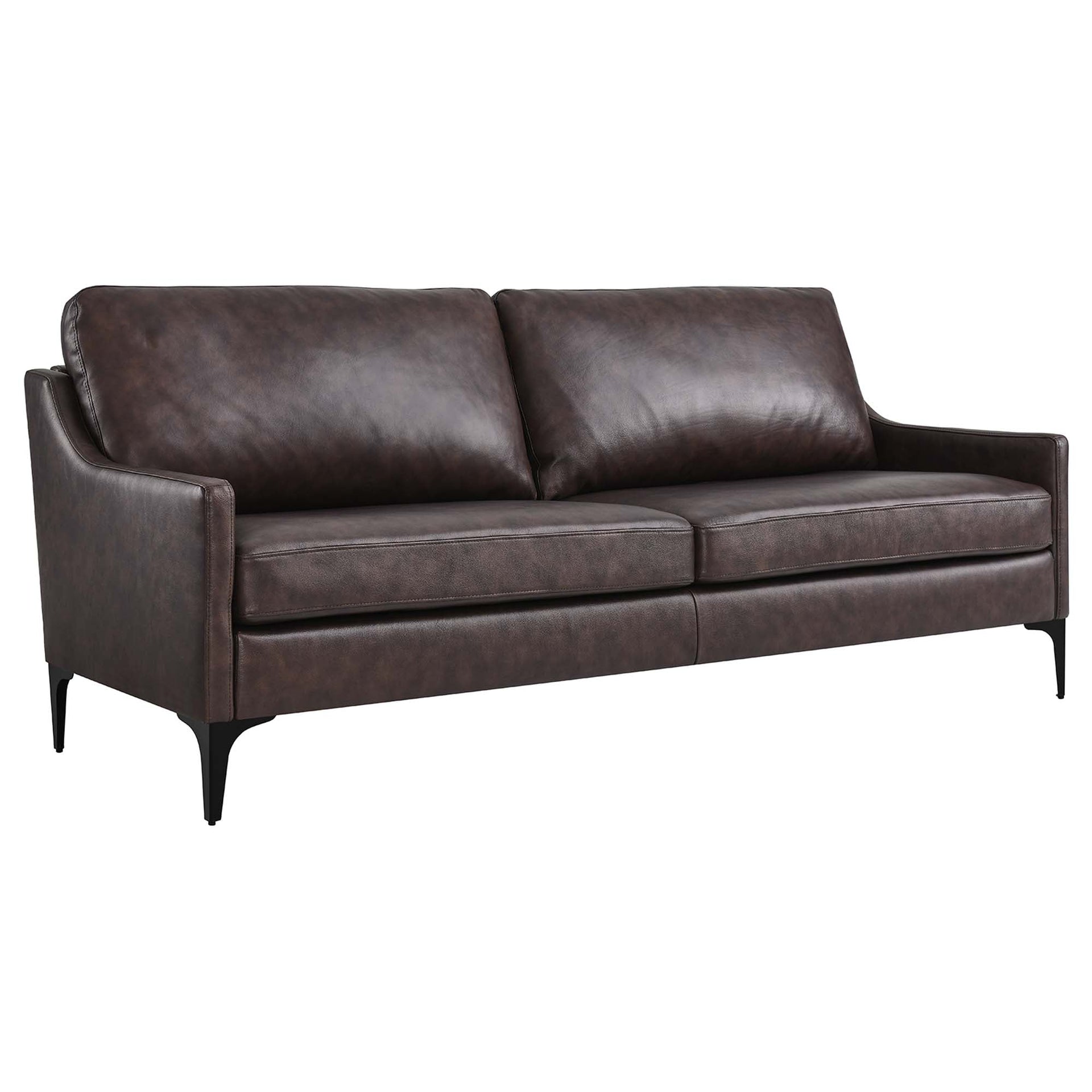 Rhodes Sofa – Top Grain Leather with Metal Legs