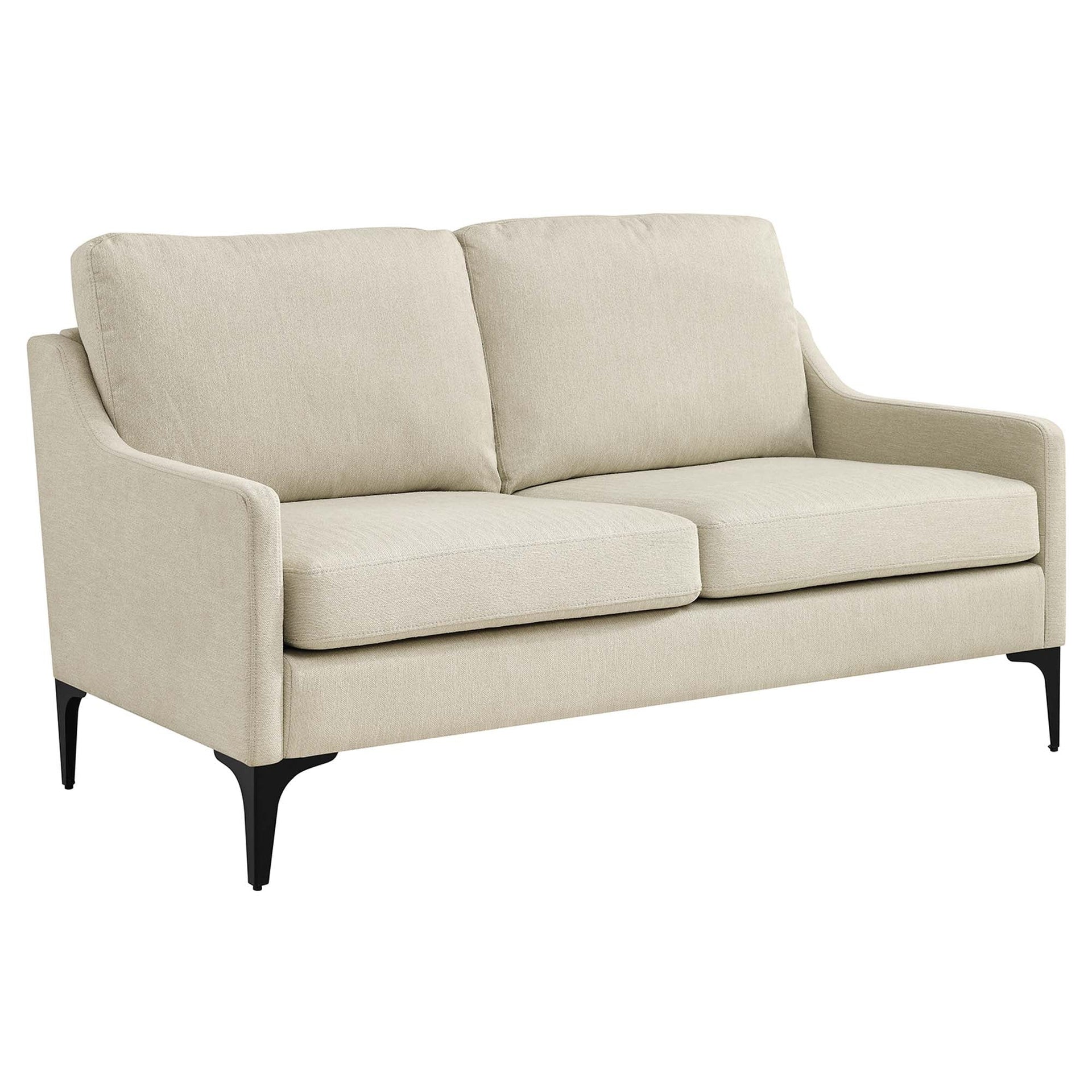 Rhodes Upholstered Fabric Loveseat - Beige