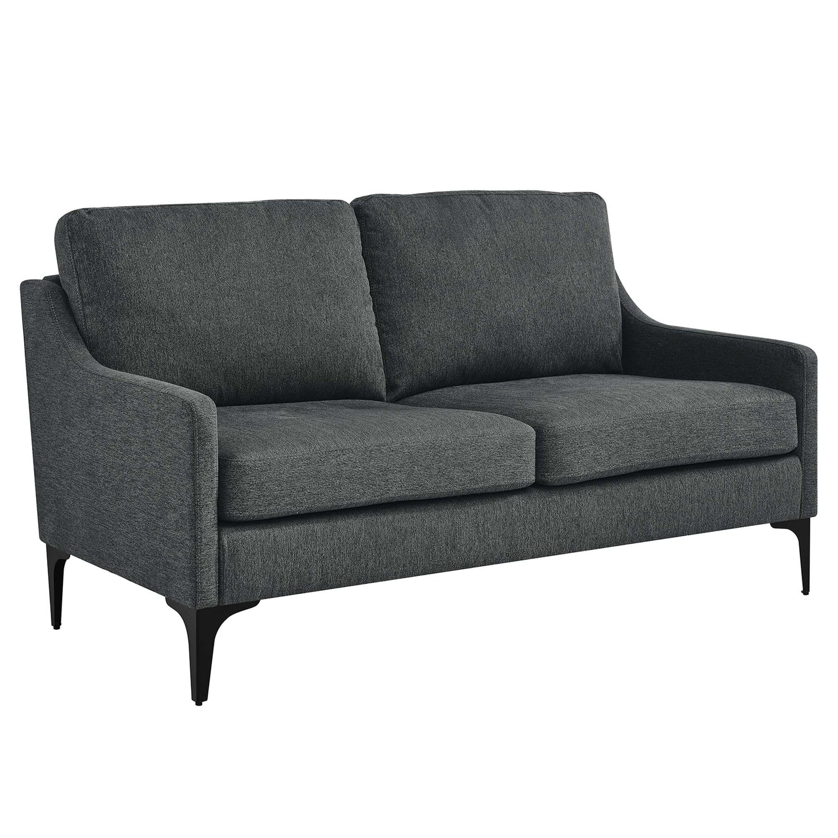 Rhodes Upholstered Fabric Loveseat - Charcoal