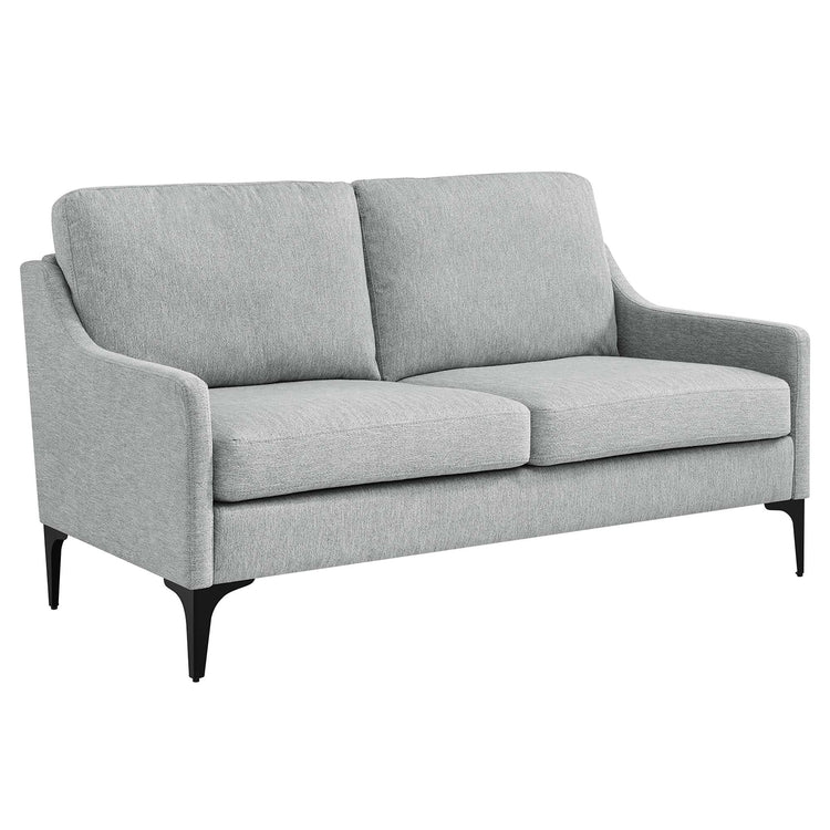 Rhodes Upholstered Fabric Loveseat - Light Gray