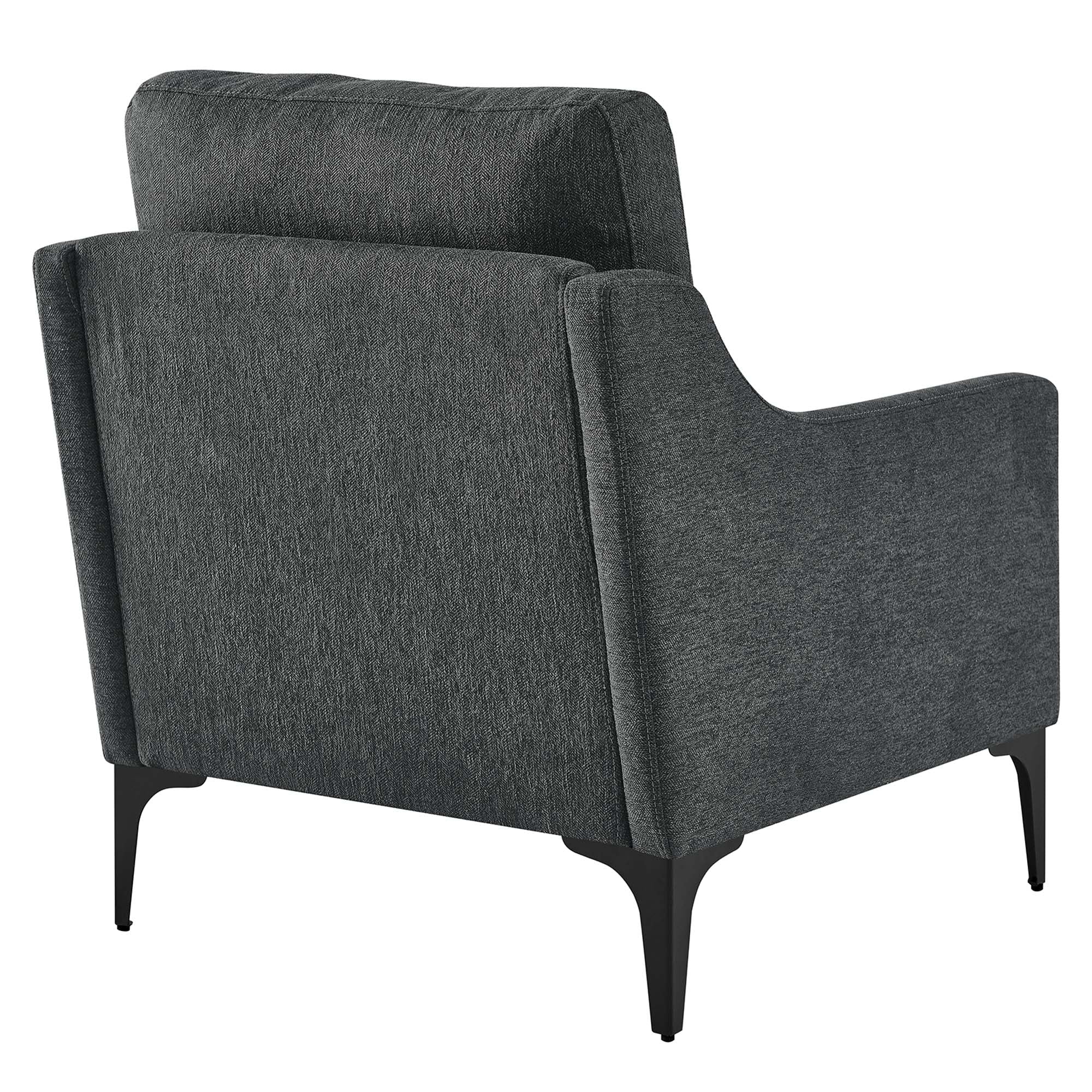 Rhodes Upholstered Fabric Accent Armchair – Charcoal Denmark Home