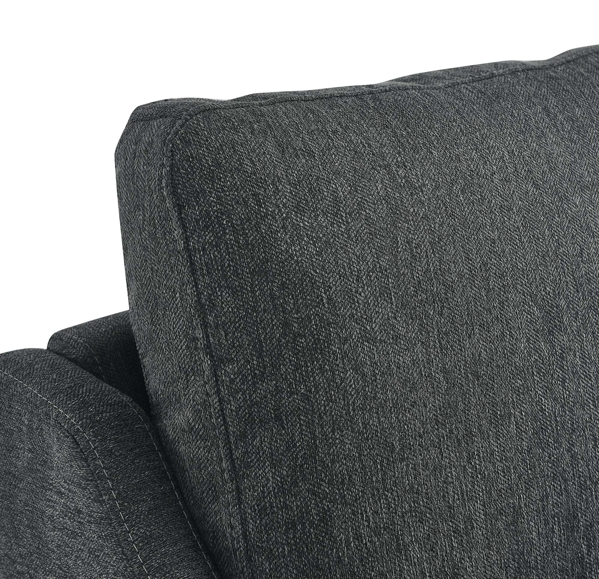 Rhodes Upholstered Fabric Accent Armchair – Charcoal Denmark Home
