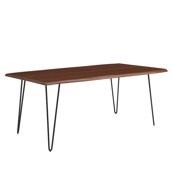 Evora 74" Live Edge Acacia Wood Acacia Wood Dining Table - Black Walnut Denmark Home