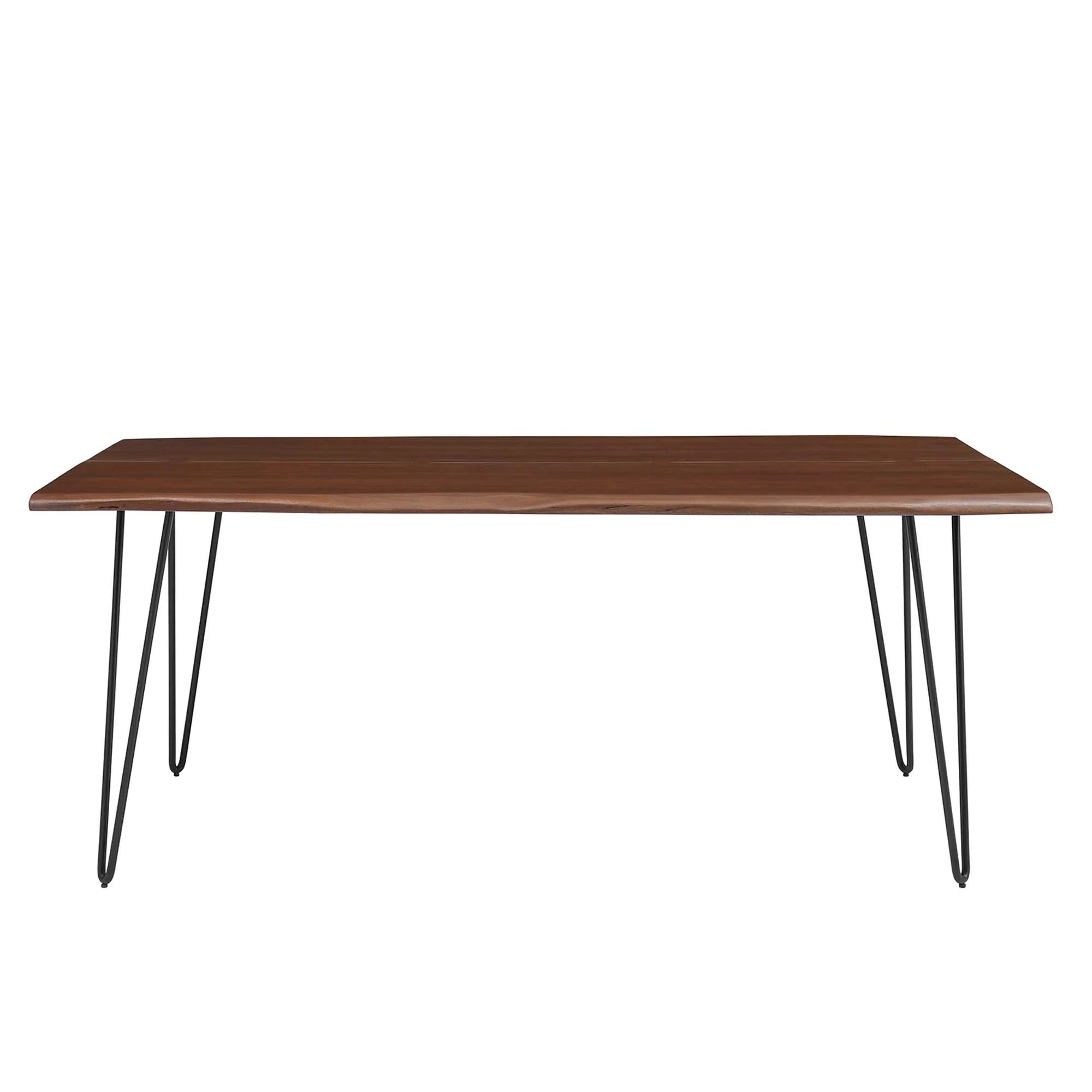 Evora 74" Live Edge Acacia Wood Acacia Wood Dining Table - Black Walnut Denmark Home