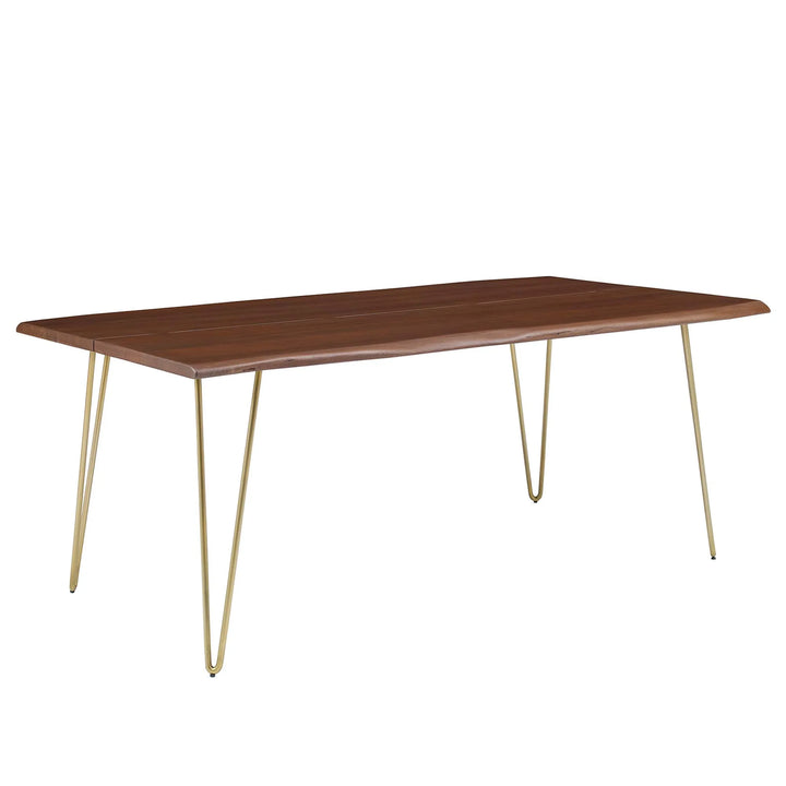 Evora 74" Live Edge Acacia Wood Acacia Wood Dining Table - Gold Walnut Denmark Home