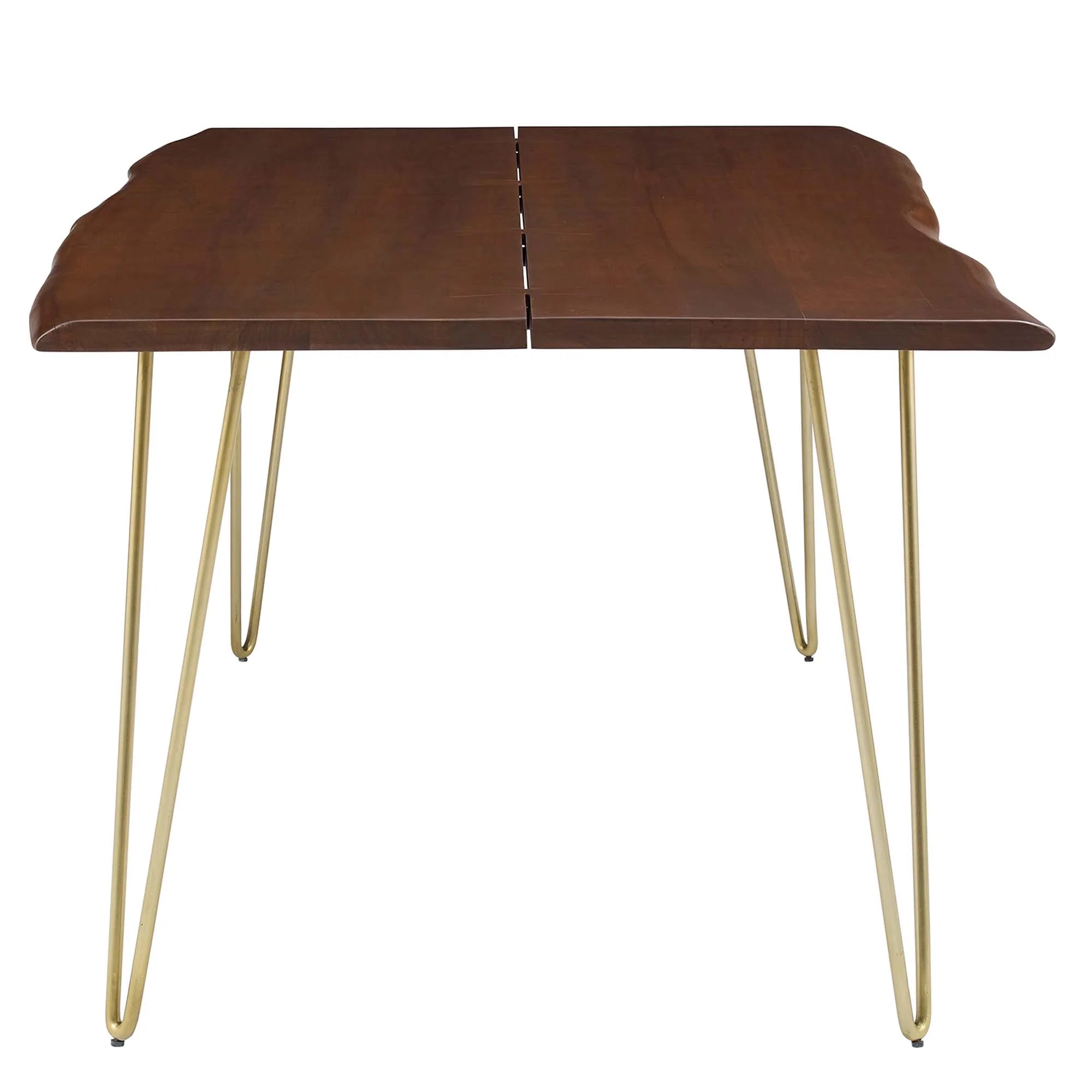 Evora 74" Live Edge Acacia Wood Acacia Wood Dining Table - Gold Walnut Denmark Home