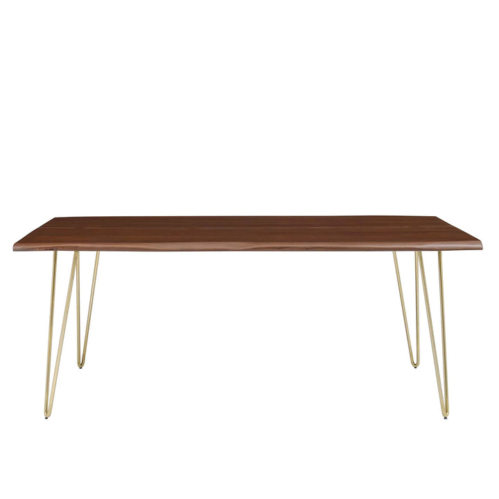 Evora 74" Live Edge Acacia Wood Acacia Wood Dining Table - Gold Walnut Denmark Home