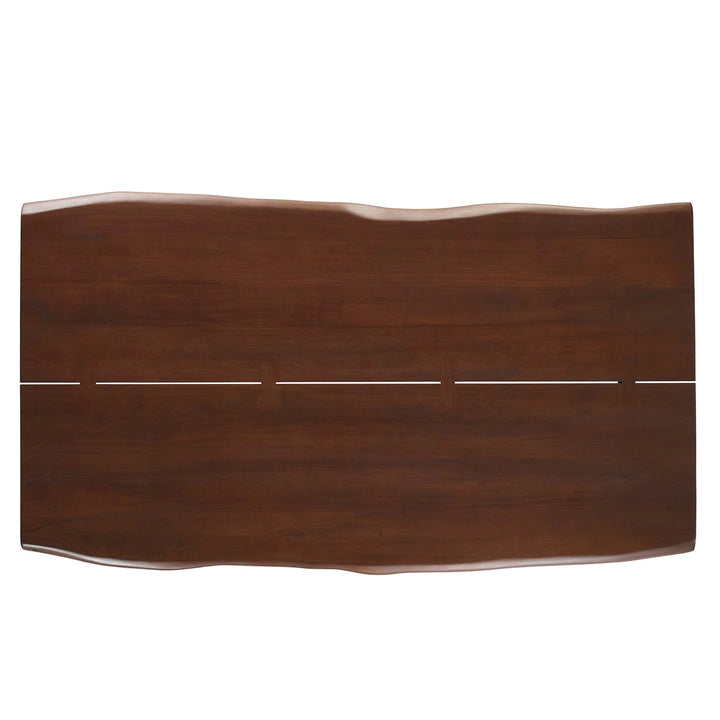 Evora 74" Live Edge Acacia Wood Acacia Wood Dining Table - Gold Walnut Denmark Home