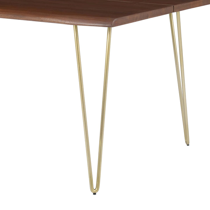 Evora 74" Live Edge Acacia Wood Acacia Wood Dining Table - Gold Walnut Denmark Home