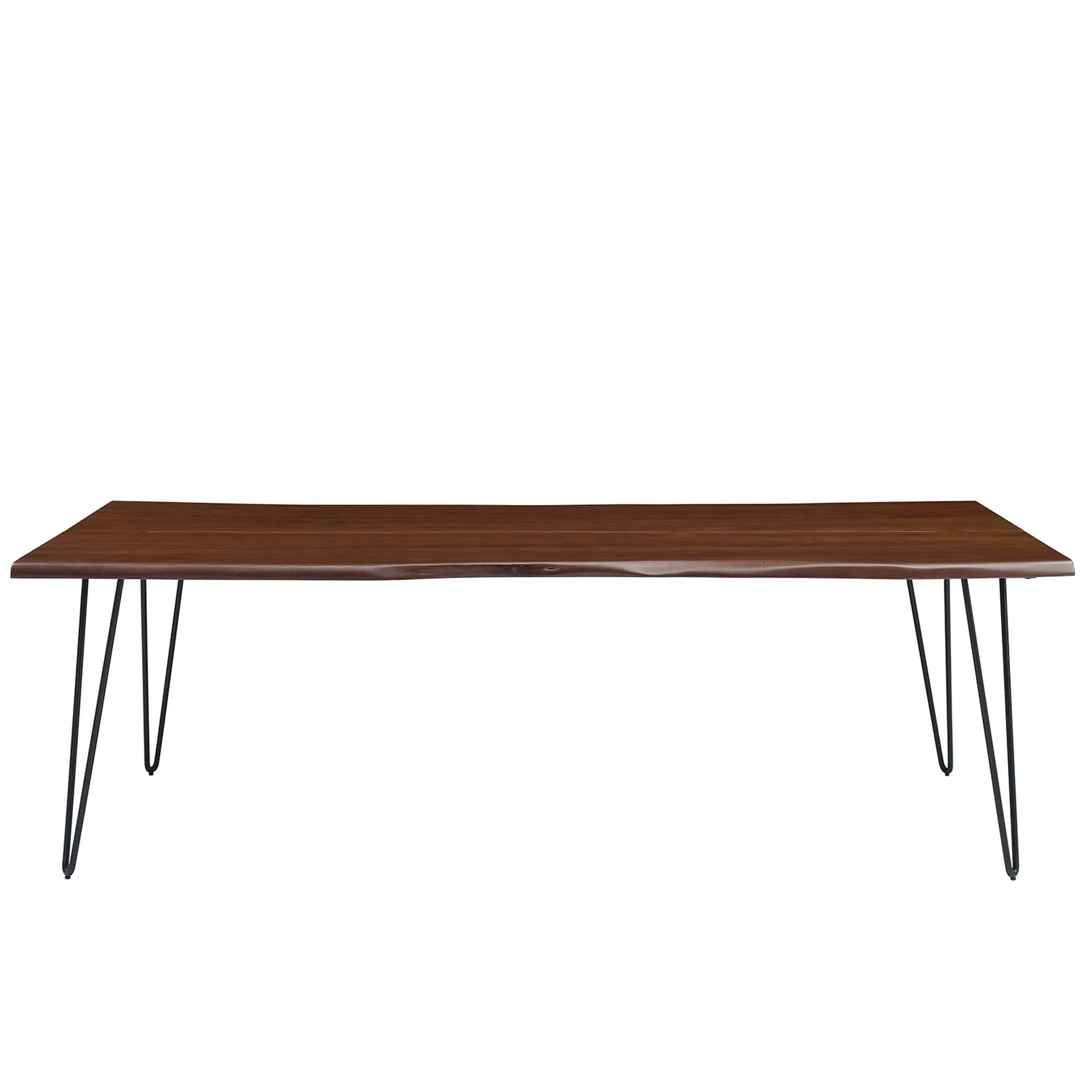 Evora 96" Live Edge Acacia Wood Acacia Wood Dining Table - Black Walnut Denmark Home