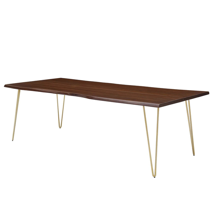 Evora 96" Live Edge Acacia Wood Acacia Wood Dining Table - Gold Walnut Denmark Home