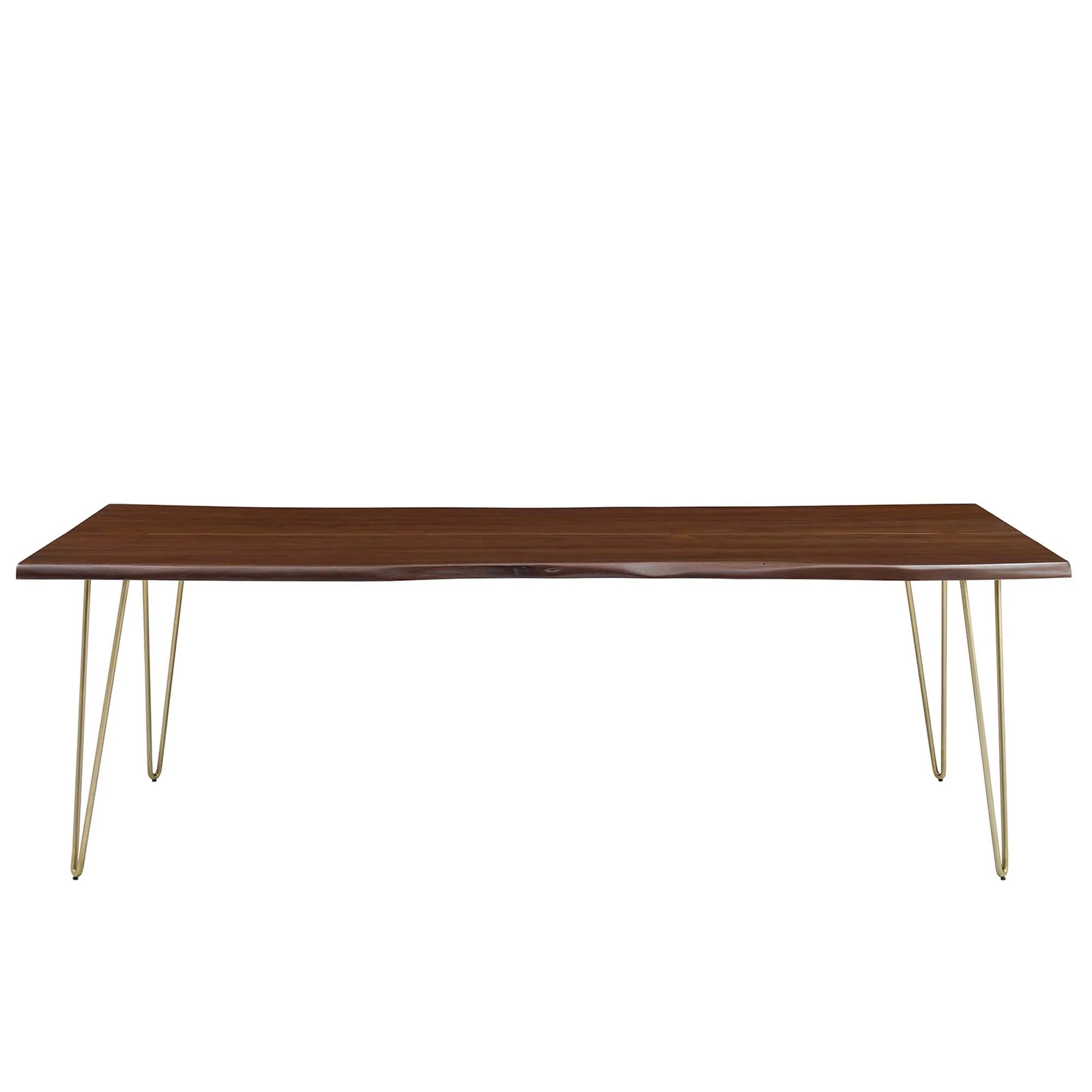 Evora 96" Live Edge Acacia Wood Acacia Wood Dining Table - Gold Walnut Denmark Home