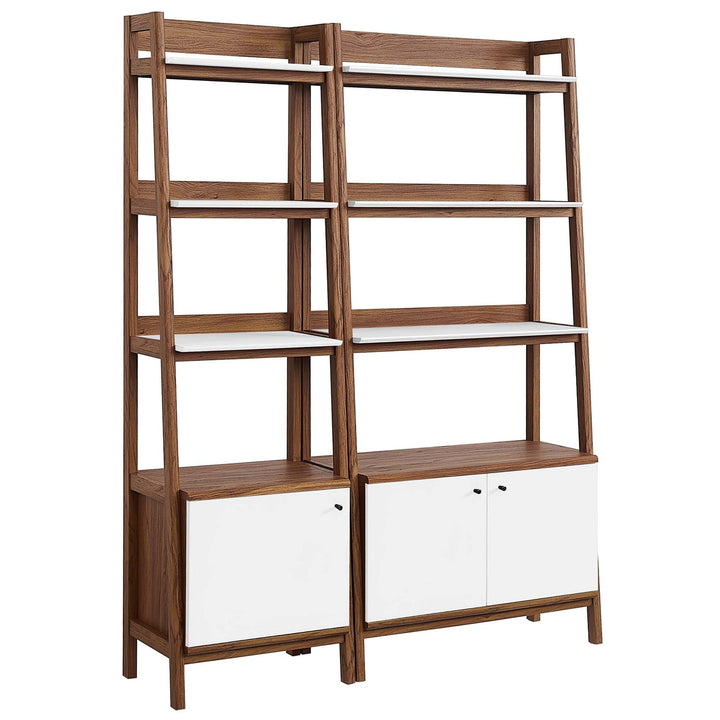 Teak Tiered Bookcase - Walnut White Denmark Home