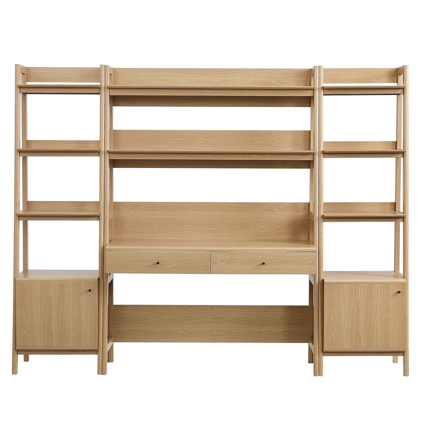 Teak Office Desk and Bookcase Set  - Oak Denmark Home