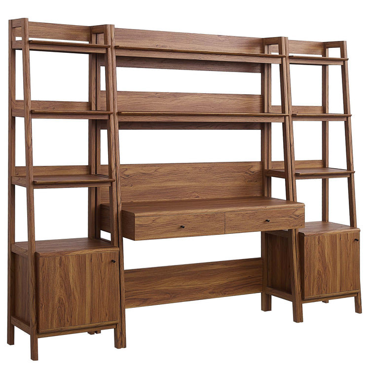 Teak Office Desk and Bookcase Set  - Walnut Denmark Home