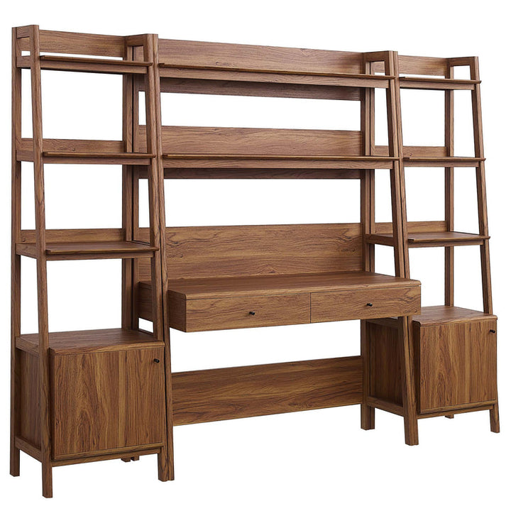 Teak Office Desk and Bookcase Set  - Walnut Denmark Home