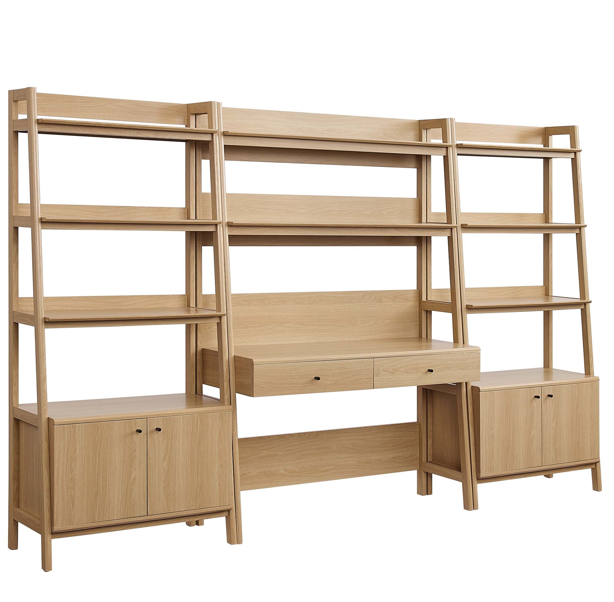 Teak Office Desk and Bookcase Set  - Oak Denmark Home