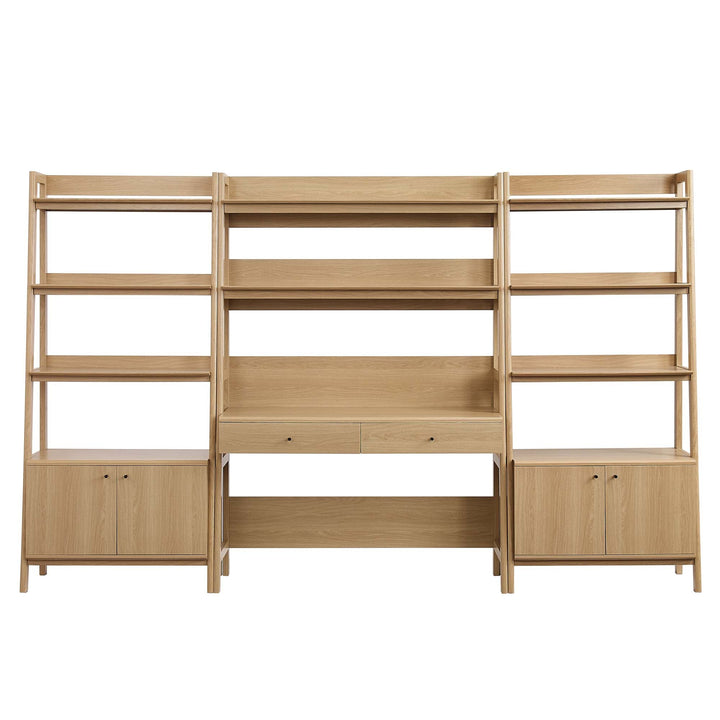 Teak Office Desk and Bookcase Set  - Oak Denmark Home