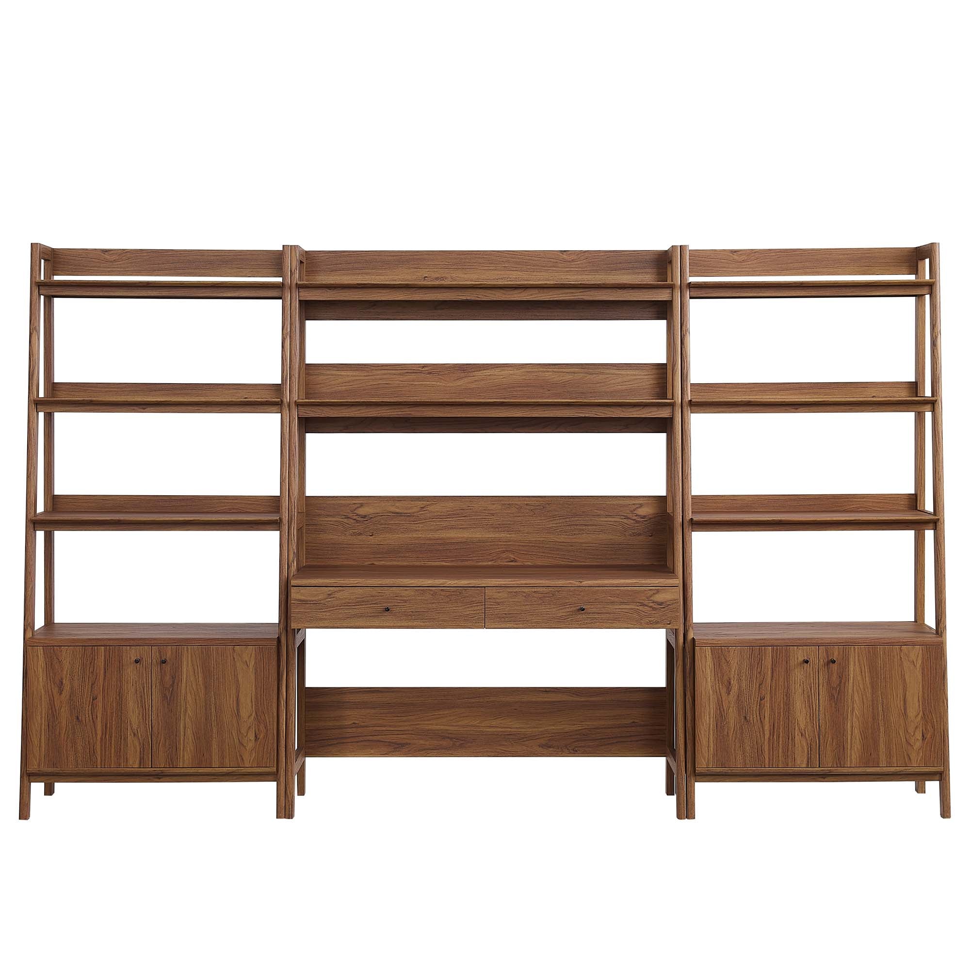 Teak Office Desk and Bookcase Set  - Walnut Denmark Home