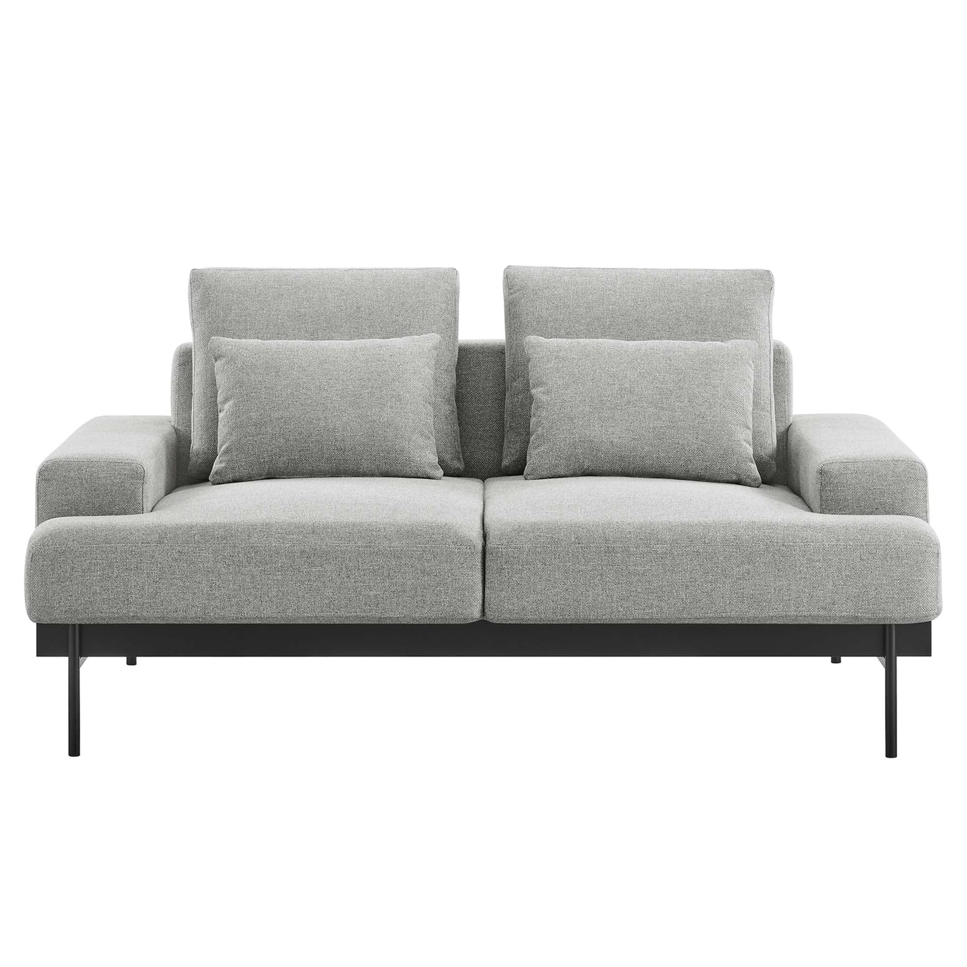 Prism Fabric Upholstered Loveseat – Light Gray